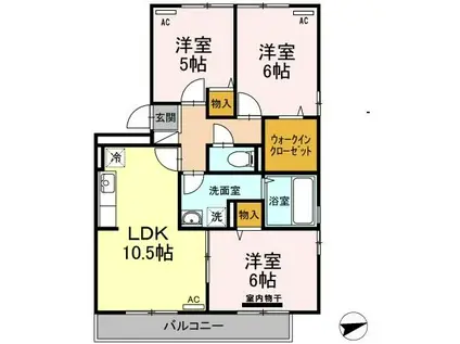 リビングタウン弓ヶ浜ABCDEGF(3LDK/3階)の間取り写真