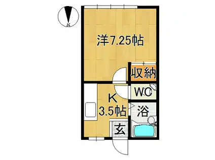 コーポケイ(1K/2階)の間取り写真