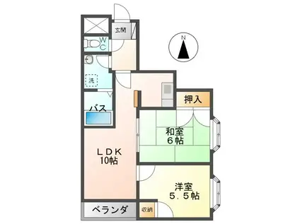 メゾン21住吉A(2LDK/2階)の間取り写真