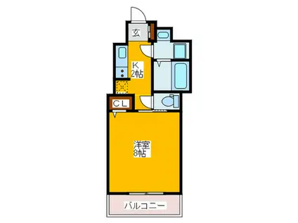 S-RESIDENCE谷町五丁目(1K/14階)の間取り写真