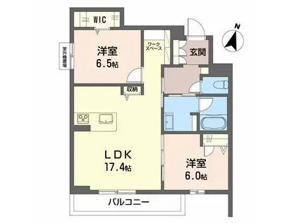 CREST TOPIA(2LDK/3階)の間取り写真