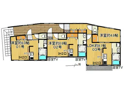 COURAGE-M(1K/2階)の間取り写真