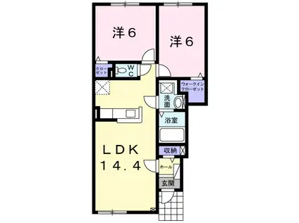 グラン・カーサIII 蔵(2LDK/1階)の間取り写真