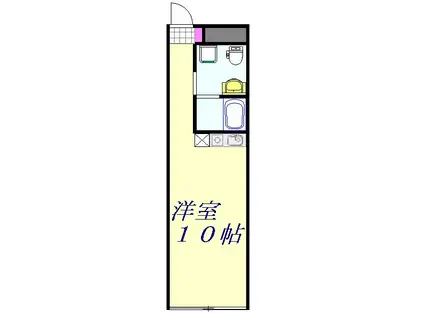 クアドゥロ(ワンルーム/3階)の間取り写真