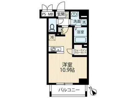LIBTH前島II(ワンルーム/9階)の間取り写真