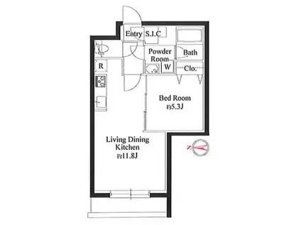 GRAN PASEO代々木上原II(1LDK/B1階)の間取り写真
