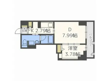 レジディア大通公園(1LDK/5階)の間取り写真