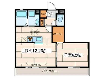 RICHESSE DWELL 溝の口(1LDK/1階)の間取り写真