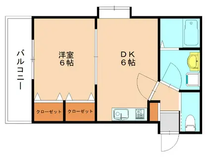 アムール美幸(1DK/1階)の間取り写真