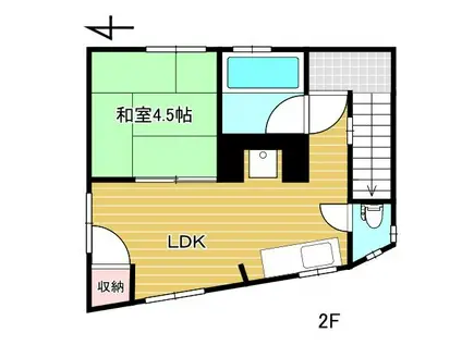 京町ハウス(1LDK/2階)の間取り写真