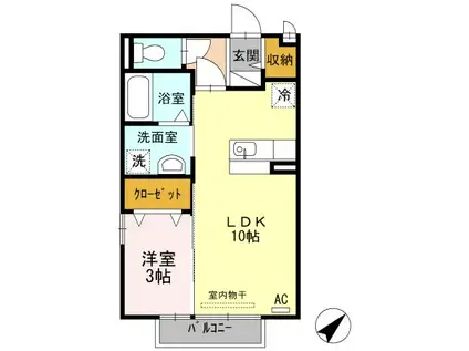 アバンティ(1LDK/2階)の間取り写真