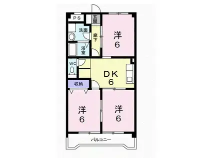 エレガンシア21(3DK/5階)の間取り写真