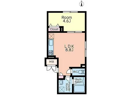 MS LABEL 西日暮里(1LDK/5階)の間取り写真