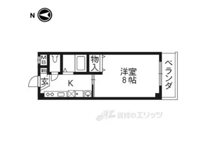 イーストビューヤサカ(1K/2階)の間取り写真