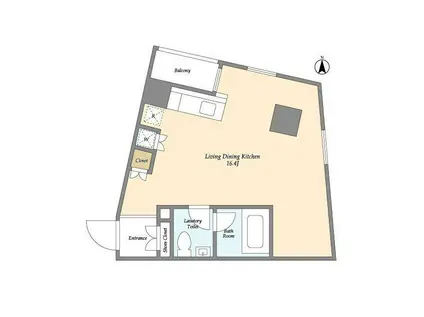 ディームス等々力(ワンルーム/4階)の間取り写真