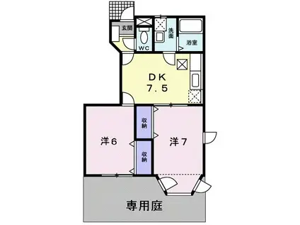 コージー・コート(2DK/1階)の間取り写真