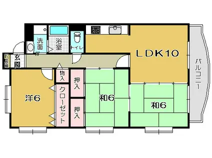 パストラル9-9(3LDK/4階)の間取り写真