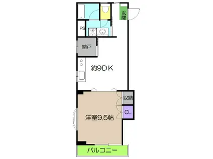 DRハウスII(1DK/2階)の間取り写真