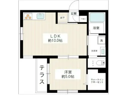 ラナ・ドーロ(1LDK/1階)の間取り写真