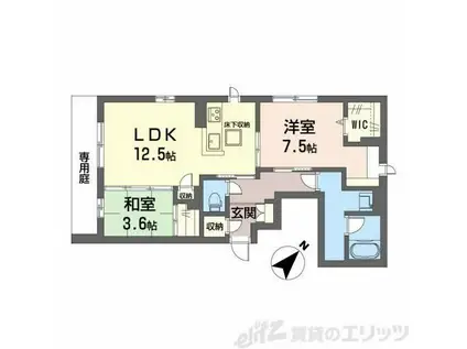 LA MAISON ROSE(2LDK/1階)の間取り写真