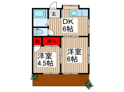 サニーコーポ(2DK/1階)の間取り写真