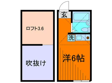 MDM金町 ウエスト(ワンルーム/2階)の間取り写真