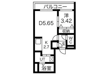  パラッツォ7/8 (1DK/4階)の間取り写真