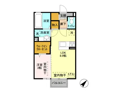D-ROOMグランツ A207(1LDK/2階)の間取り写真