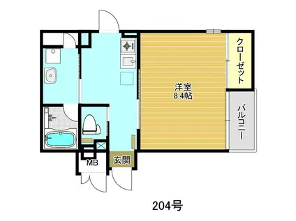 263 上ノ宮スクエア(1DK/1階)の間取り写真