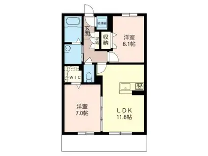 FLORA(2LDK/3階)の間取り写真