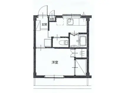ライフジョイ北越谷二号館(1K/1階)の間取り写真