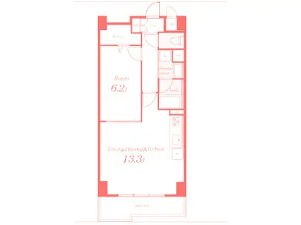 クアドリフォリエブル一(1LDK/3階)の間取り写真