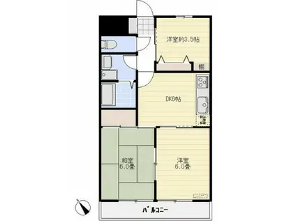 ナイスアローメイク(3DK/2階)の間取り写真