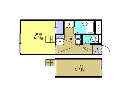 レオパレスグランシャリオ(1K/1階)の間取り写真