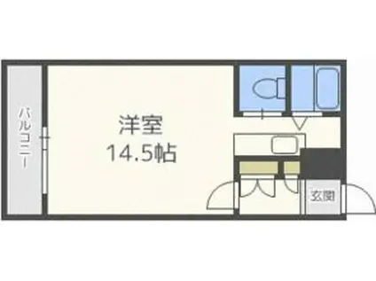 ソーレルハイツ植物園(1K/2階)の間取り写真