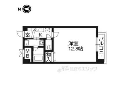 シャルレ10番館(1K/5階)の間取り写真