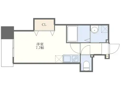 フォースラック出来大工町(ワンルーム/6階)の間取り写真