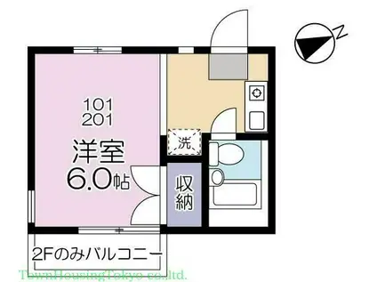 グランデュール池尻(1K/2階)の間取り写真