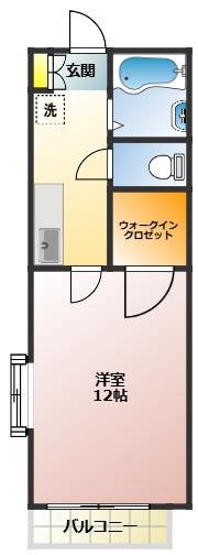 シルバーツインA棟(1K/2階)の間取り写真