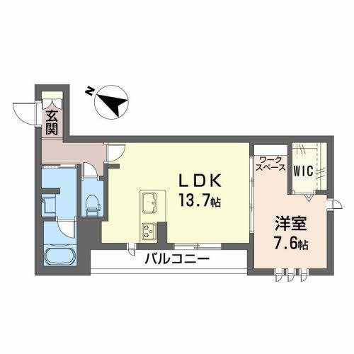 ワンダブル(1LDK/2階)の間取り写真