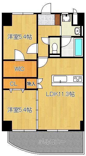 愛暮利伊フォーチュン北湊I(2LDK/2階)の間取り写真