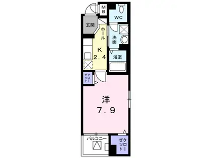 メルヴェーユ柏の葉(1K/5階)の間取り写真