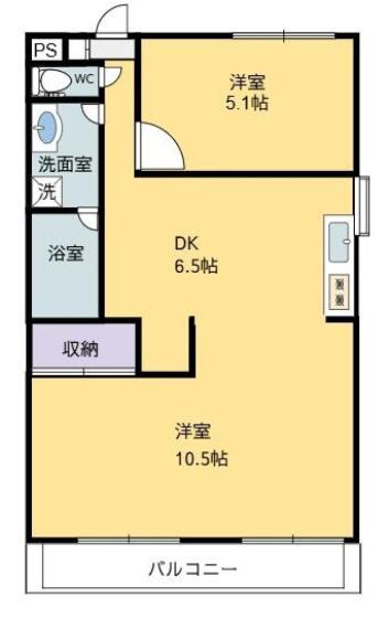 幸マンション(1LDK/2階)の間取り写真