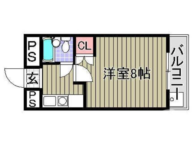 エスタイル中百舌鳥II(1K/1階)の間取り写真