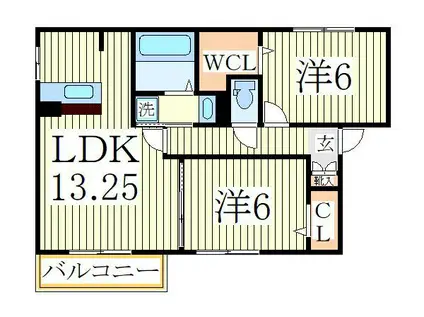 グレイスヒル(2LDK/1階)の間取り写真