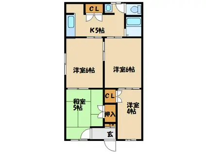 テラス・アーバン(4K/1階)の間取り写真