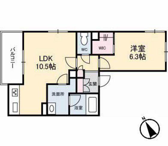 アヴニール五日市中央(1LDK/3階)の間取り写真