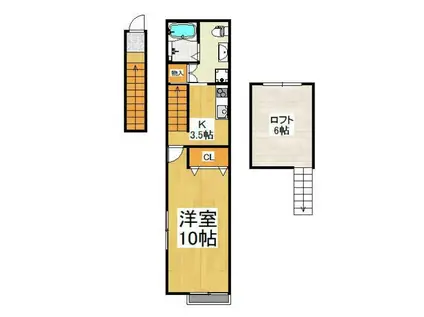 BEST STAGE 秋津(1K/2階)の間取り写真