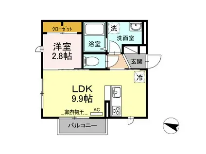 19ルーナー(1LDK/2階)の間取り写真