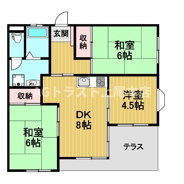ハイツ池沢(3DK/1階)の間取り写真